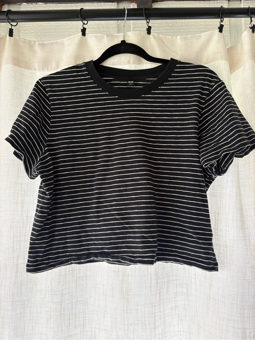 Uniqlo Striped cropped Women's Crewneck Tee